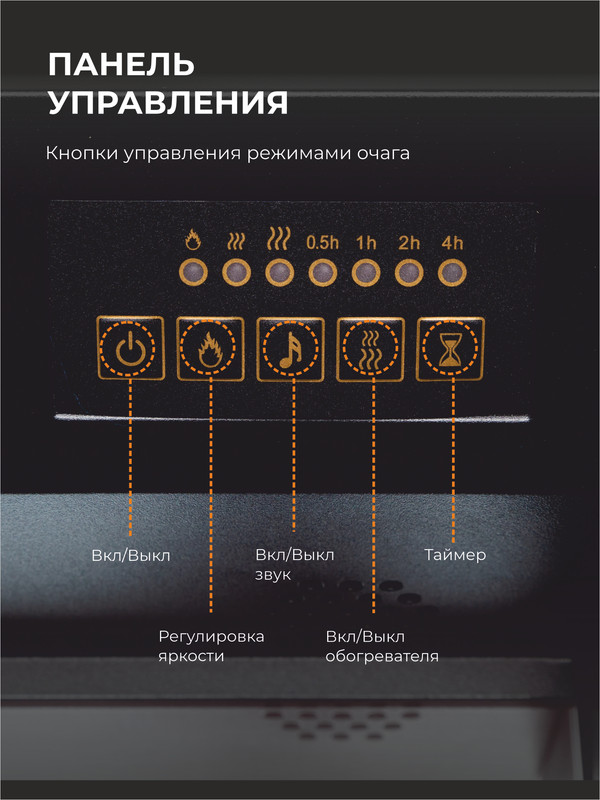 Камин электрический декоративный с обогревом напольный Флора, электроочаг Маджестик, имитация звука потрескивания дров и пламени