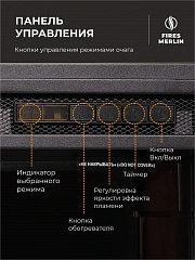 Камин электрический Каскад Антрацит c панорамным очагом, настройка яркости, эффект звука потрескивания дров и живого пламени, обрамление (Электрокамин)