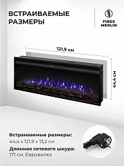 Камин электрический Лайн коричневый, очаг Премьер, звук потрескивания дров, живого пламени + пульт ДУ (Электрокамин)