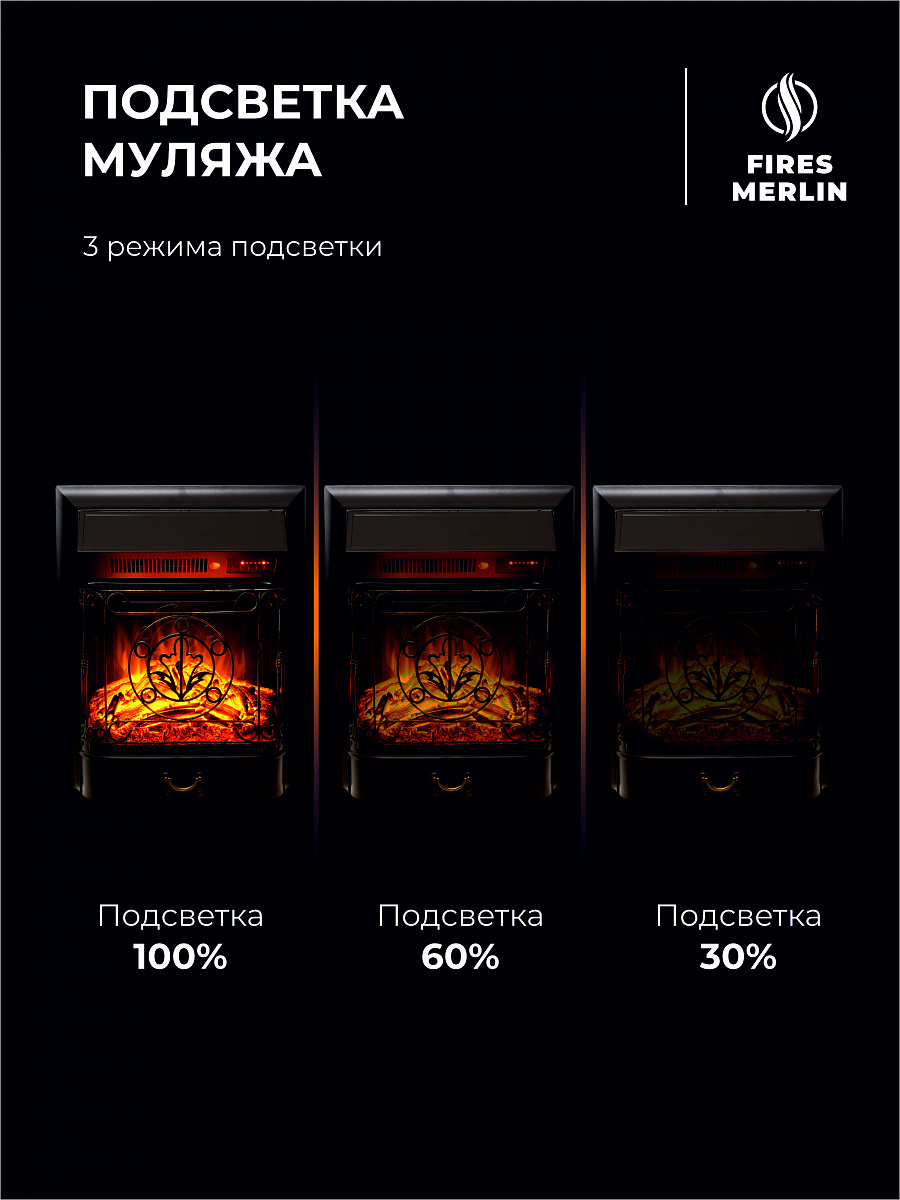 Камин электрический напольный Флора белый матовый с очагом Маджестик, имитация пламени и звука
